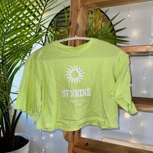 H&M NEON CROPPED T-SHIRT